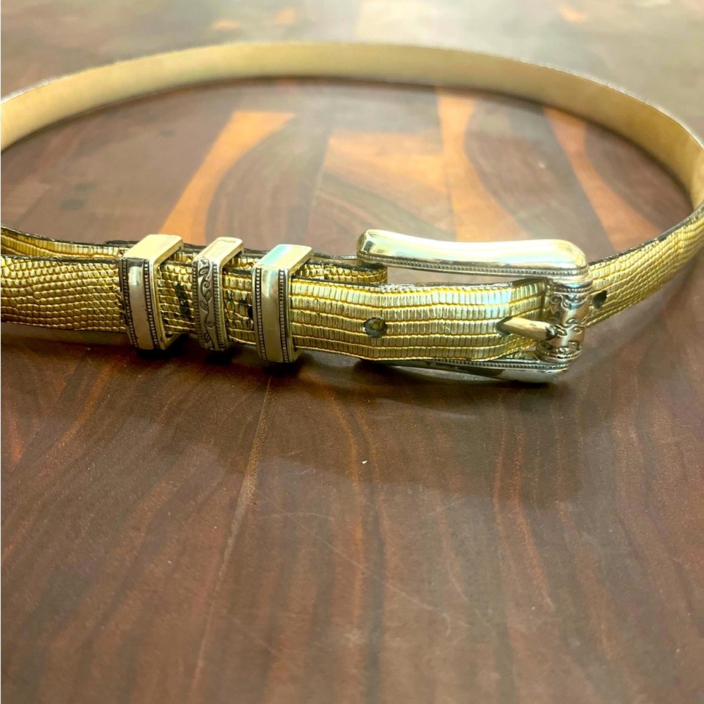Brighton gold leather belt